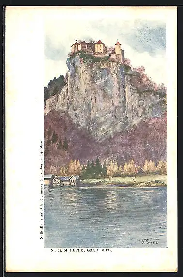 Künstler-AK Bled, Grad