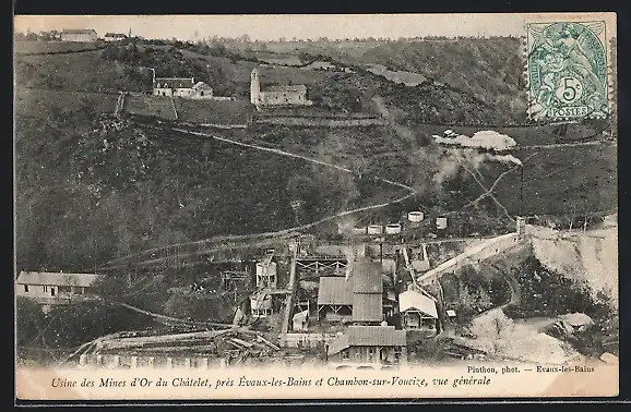 AK Châtelet, Usine des Mines d`Or, près Évaux-les-Bains et Chambon-sur-Voucize, vue générale