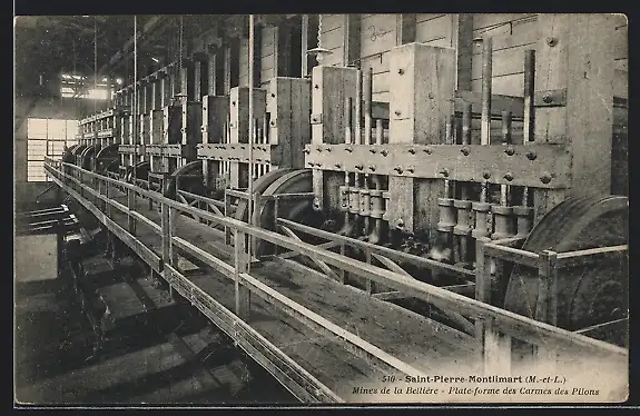 AK St.-Pierre-Montlimart, Mines de la Belliere, Plate-forme des Carmes des Pilons, Maschinen in der Goldmine