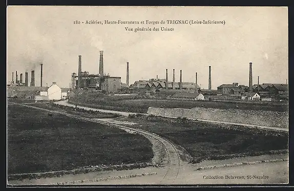 AK Trignac, Aciéries, Hauts-Fourneaux et Forges - vue gènèrale des Usines