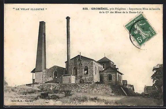 AK Groménil, Près Frugières, Importante Mine de houille de la Cie des Mines de la Haute-Loire