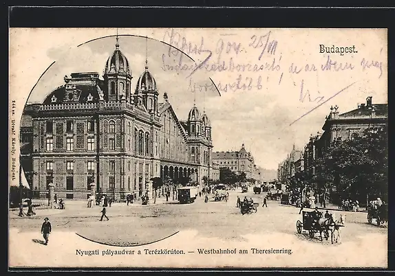AK Budapest, Westbahnhof am Theresienring