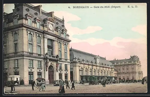 AK Bordeaux, Gare du Midi, Départ