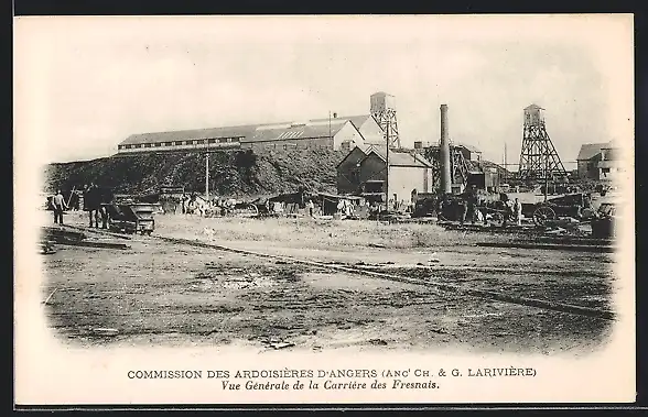 AK Angers, Vue genreale de la Carriere des Fresnais, Schiefer Steinbruch