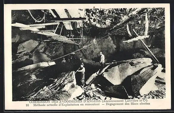 AK Angers, Commission des Ardoisières - Méthode actuelle d`Exploitation en remontaut, Bergbau, Schiefer