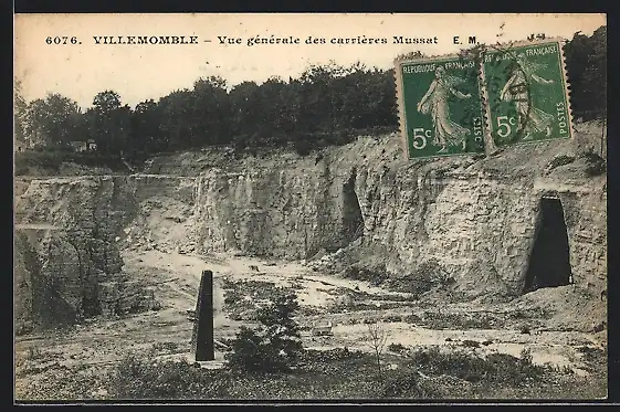 AK Villemomble, Vue generale des carrières Mussat