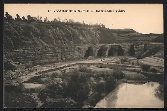 AK Vaujours, Carrieres a platre, Gips-Steinbruch