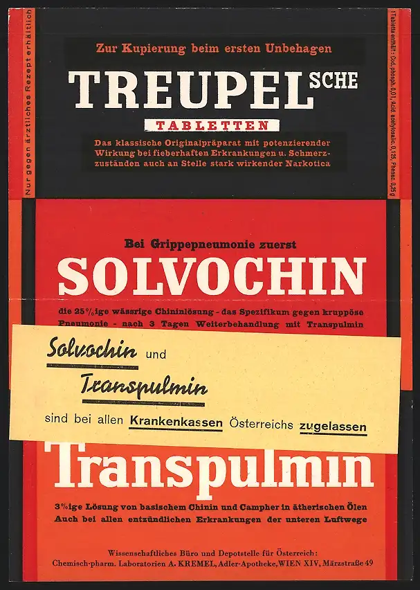 Doppel-AK Reklame für Solvochin und Transpulmin