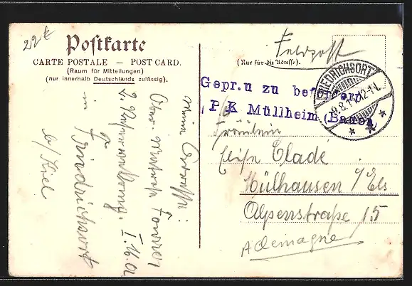 Lithographie Northeim, Aussichtsturm, Postamt, Marktplatz