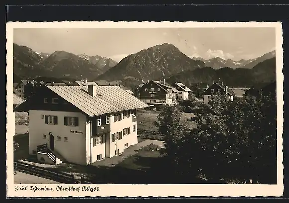 AK Oberstdorf /Allgäu, Hotel-Pension Haus Schwaben