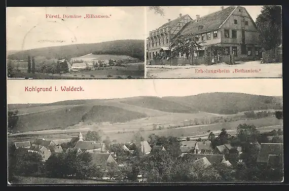 AK Kohlgrund / Waldeck, Erholungsheim Bethanien, Fürstliche Domäne Eilhausen, Teilansicht