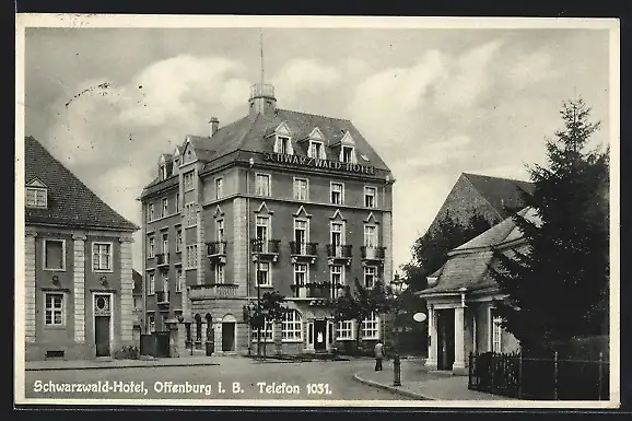 AK Offenburg i. B., Schwarzwald-Hotel mit Umgebung