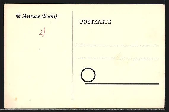 AK Meerane /Sa., Ortspartie mit Strassenabzweig