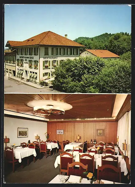 AK Kalchofen / Hasle-Rüegsau, Gasthof Weisses Kreuz Familie P. Amstutz-Staub, Innenansicht