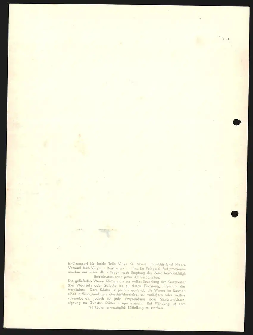 Rechnung Vluyn 1941, Joh. Springen Mechanische Weberei, Fabrikgelände