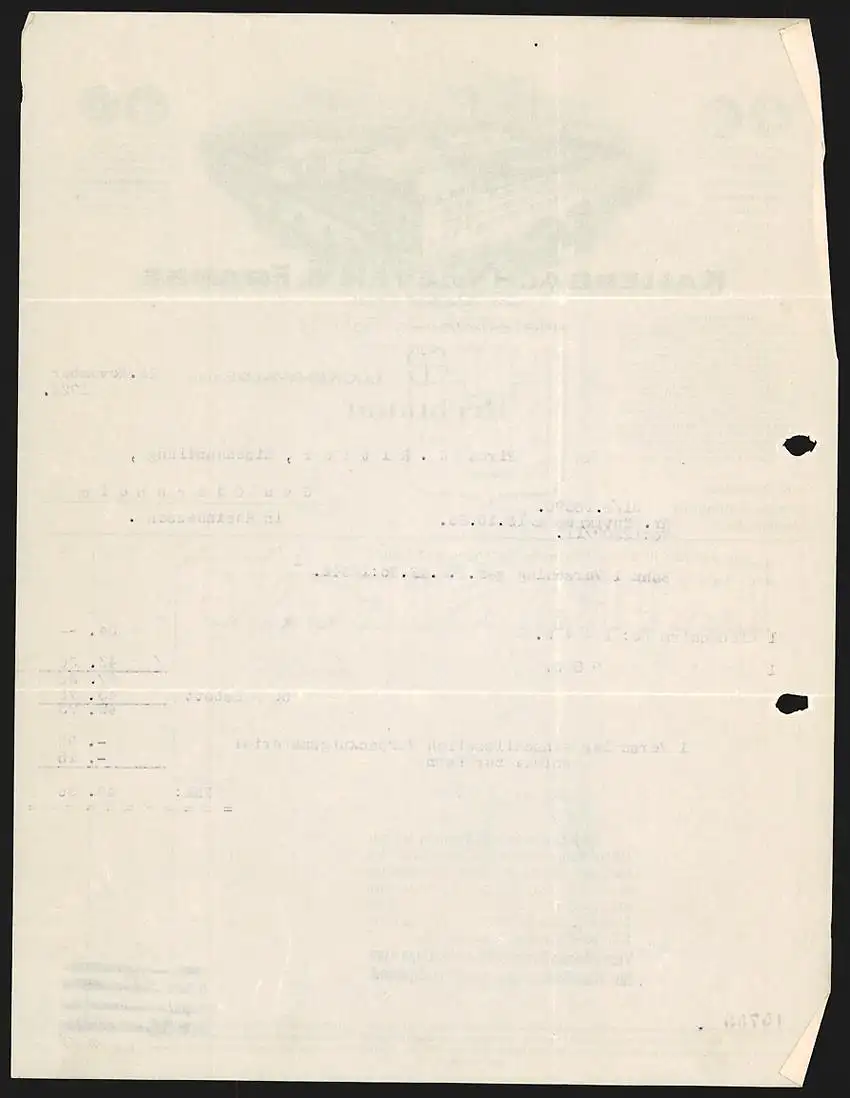 Rechnung Luckenwalde 1926, Kallenbach, Meyer & Franke Metallwaren-Fabrik, Fabrikgelände aus der Vogelschau