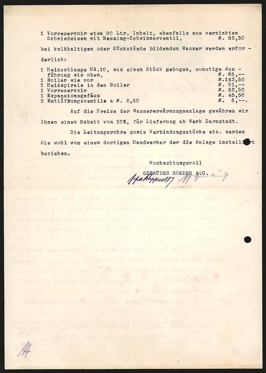 Briefkopf Darmstadt 1926, Gebrüder Roeder A. G., Werkshallen aus der Vogelschau