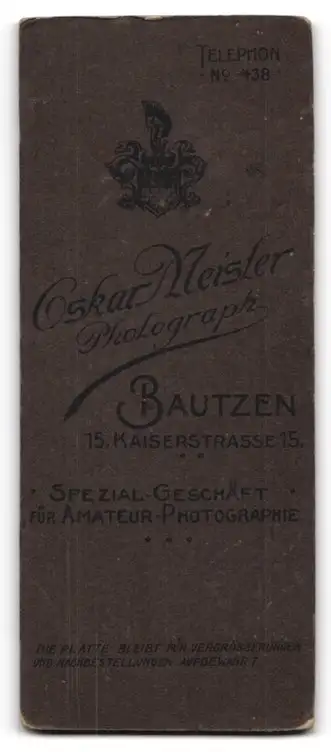 Fotografie Oskar Meister, Bautzen, Kaiserstrasse 15, Soldat in Uniform mit Schnurrbart und Schirmmütze