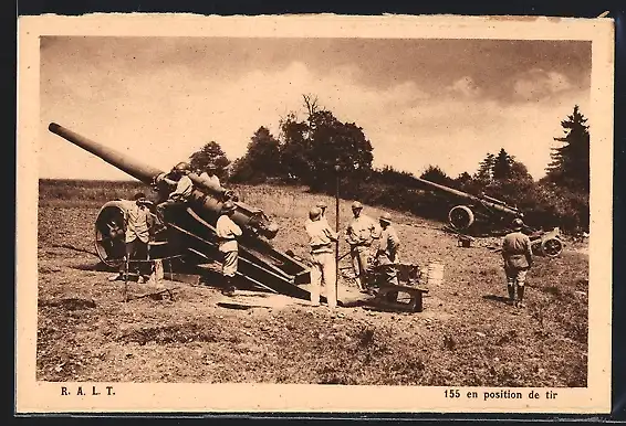 AK 155 en position de tir, Französische Artillerie