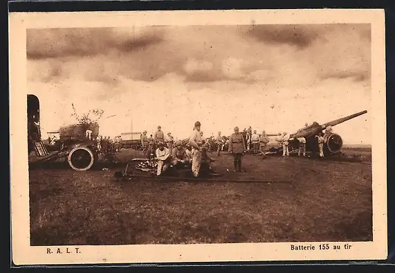 AK Batterie 155 au tir, Französische Artillerie