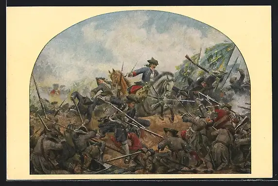 AK Soldaten in der Schlacht bei Turin 1706