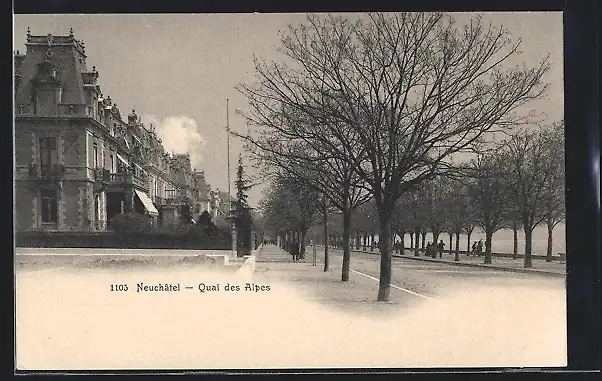 AK Neuchatel, Quai des Alpes