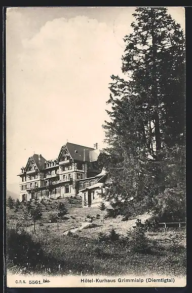 AK Grimmialp, Blick zum Hotel Kurhaus