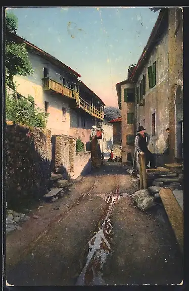 AK Agra, Strada comunale, Partie mit Dorfstrasse