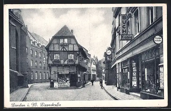 AK Dorsten i. W., Lippestrasse mit Geschäften