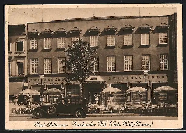 AK Düsseldorf, Hotel-Restaurant Zweibrücker Hof