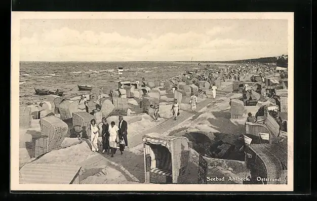 AK Ahlbeck /Ostsee, Strandleben am Oststrand