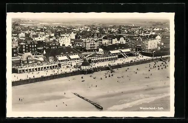 AK Westerland /Sylt, Ortsansicht vom Flugzeug aus