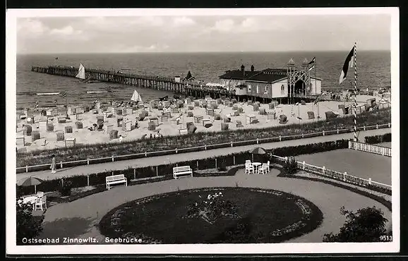 AK Zinnowitz, Ortspartie mit der Seebrücke