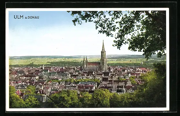 AK Ulm /Donau, Gesamtansicht mit Fernblick aus der Vogelschau