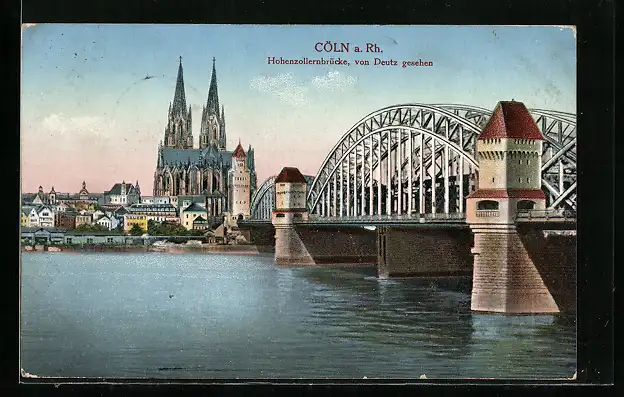 AK Cöln a. Rh., Hohenzollernbrücke, von Deutz gesehen