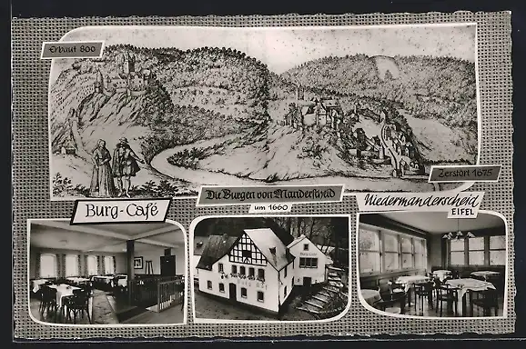 AK Manderscheid, Burg-Cafe Niedermanderscheid, Burgen