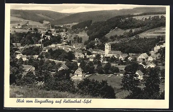 AK Hellenthal / Eifel, Blick vom Zingselberg auf den Ort