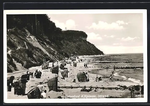 AK Kölpinsee /Ostsee, Strand mit Steilküste