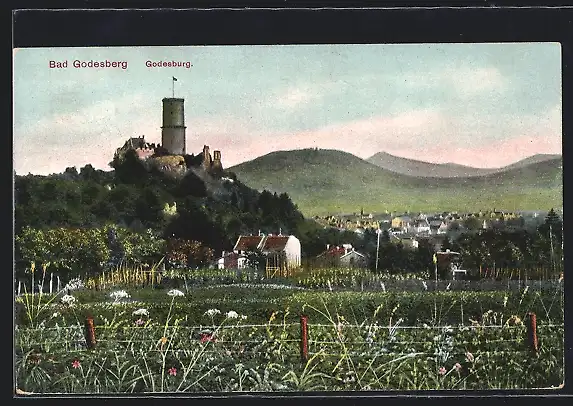 AK Bonn, Blick auf den Ortsteil Bad Godesburg
