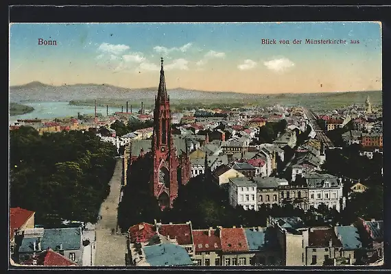 AK Bonn, Blick von der Münsterkirche aus