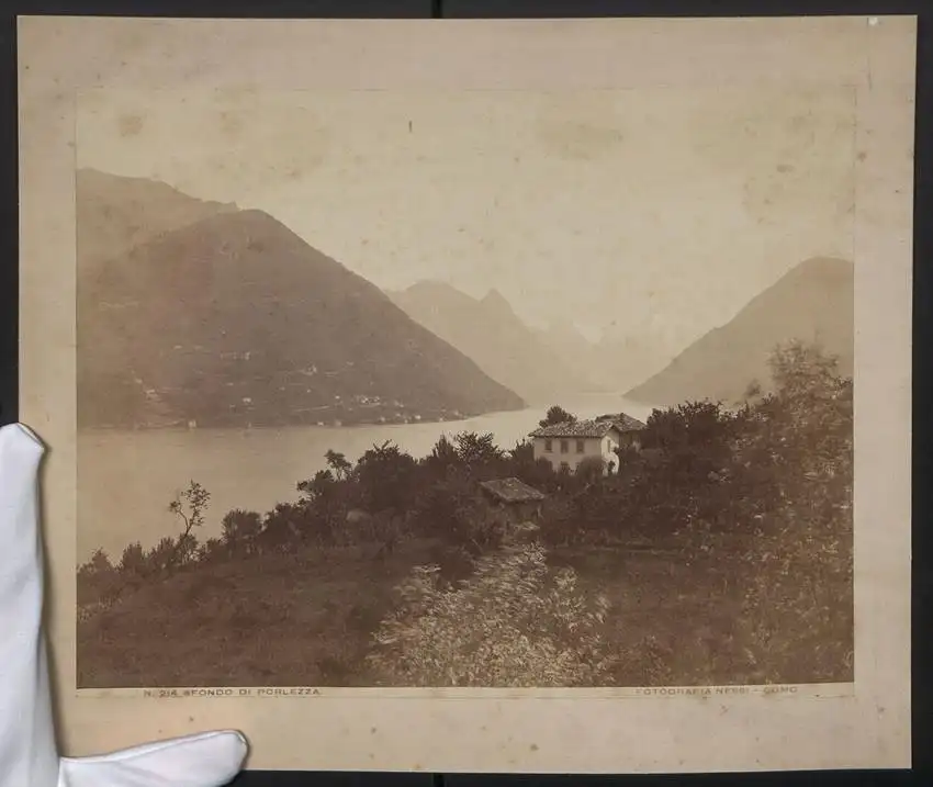 Fotografie Nessi, Como, Ansicht Lugano, Sfondo Di Porlezza, Panorama Lago Lugano Tessin