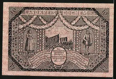 Notgeld Cochem 1921, 10 Pfennig, Ulmen, Eifel mit Maar