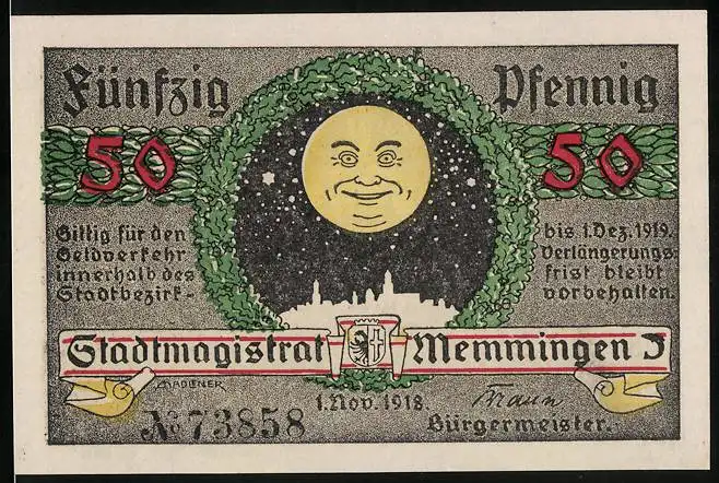 Notgeld Memmingen 1918, 50 Pfennig, Memminger Mau