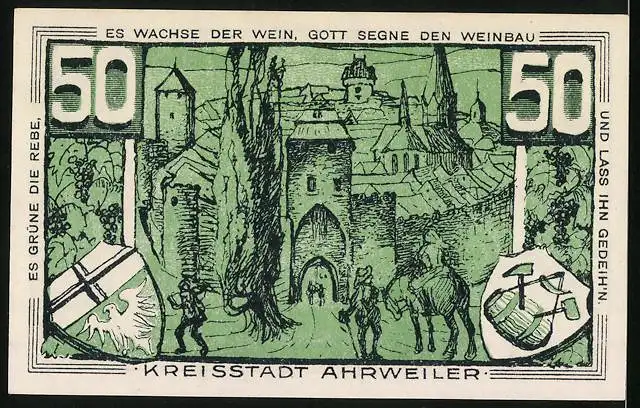 Notgeld Ahrweiler 1921, 50 Pfennig, Konrad von Blankart