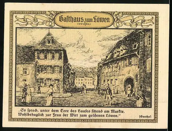 Notgeld Emmendingen 1921, 50 Pfennig, Gasthaus zum Löwen, Stadtwappen