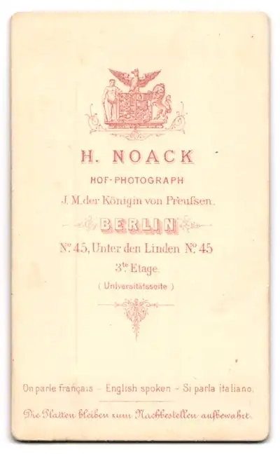 Fotografie H. Noack, Berlin, Unter den Linden 45, Bürgerlicher Herr mit Oberlippenbart