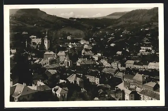 AK Banská Stiavnica, Ortsansicht aus der Vogelschau