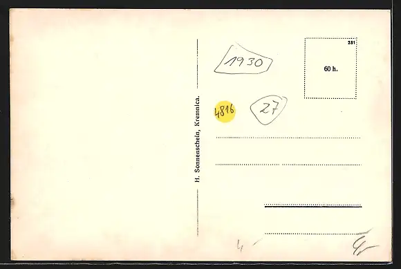 AK Kremnica, Ortsansicht mit prominenter Kirche