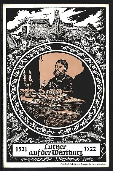 AK Martin Luther auf der Wartburg, Luther-Gedächtnis-Feier 1921