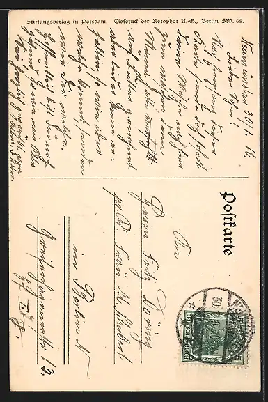 AK Schloss Hohenzollern, Gesamtansicht mit Adler